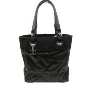 Chanel Paris Biarritz Tote Bag Canvas Black